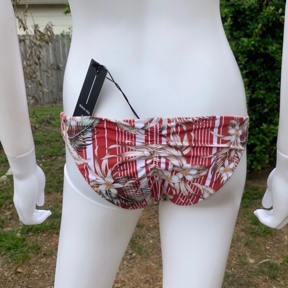 NWT Anthro Bikini Bottom Dolce Vita Tropical Print Cheeky Ruched Swim Bottom - Picture 6 of 10